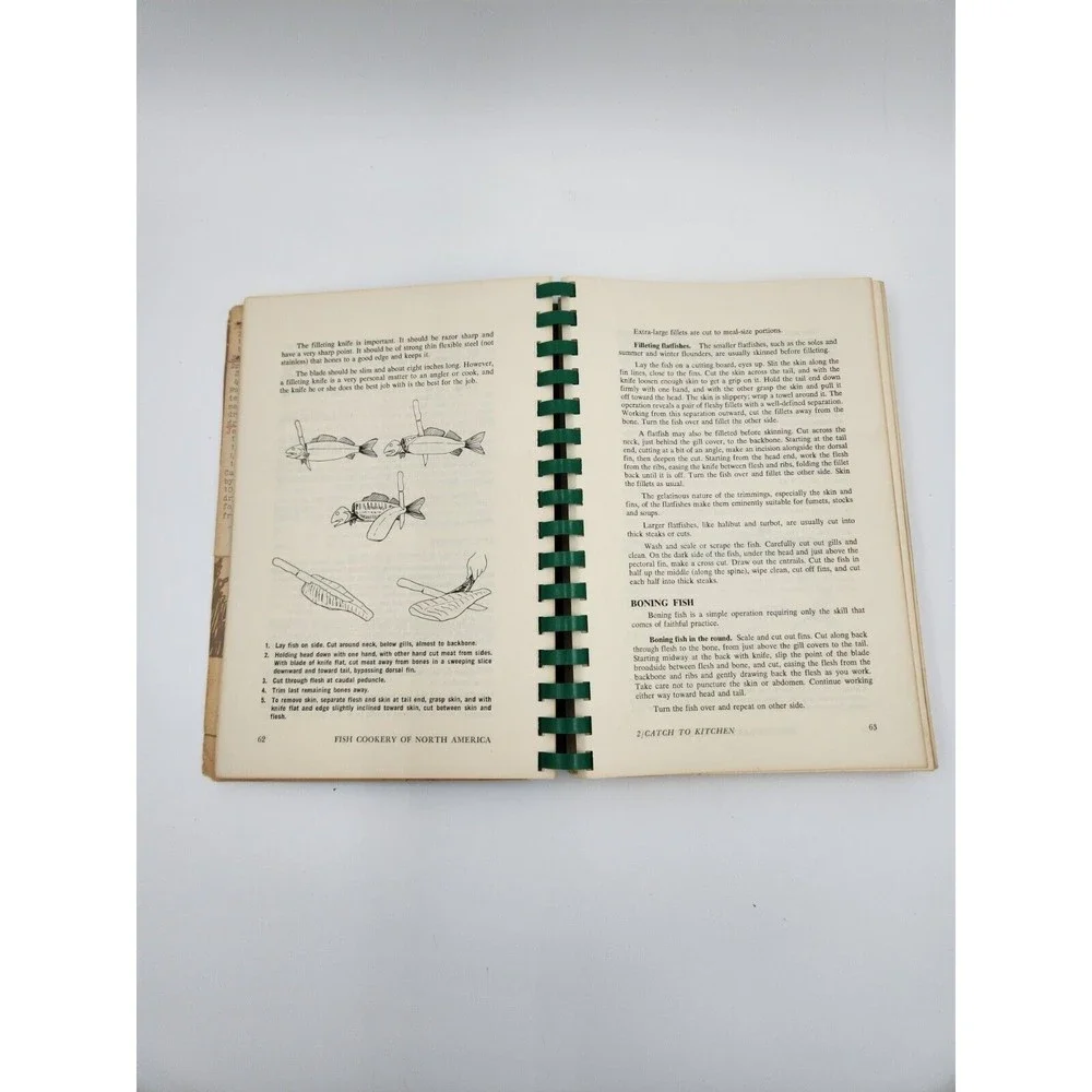 Vintage 1974 FISH COOKERY of North America Spiral Softcover - Lyman Cookbook‎